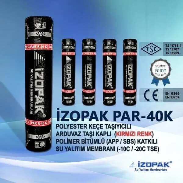 İZOPAK PAR-40K KIRMIZI ARDUVAZLI MEMBRAN 4 MM - İZO55.01.005